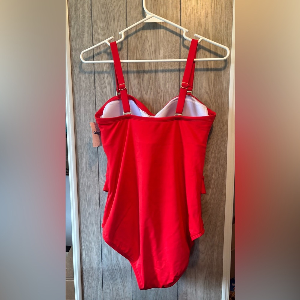One Piece Red Swimsuit - Picture 2 of 4